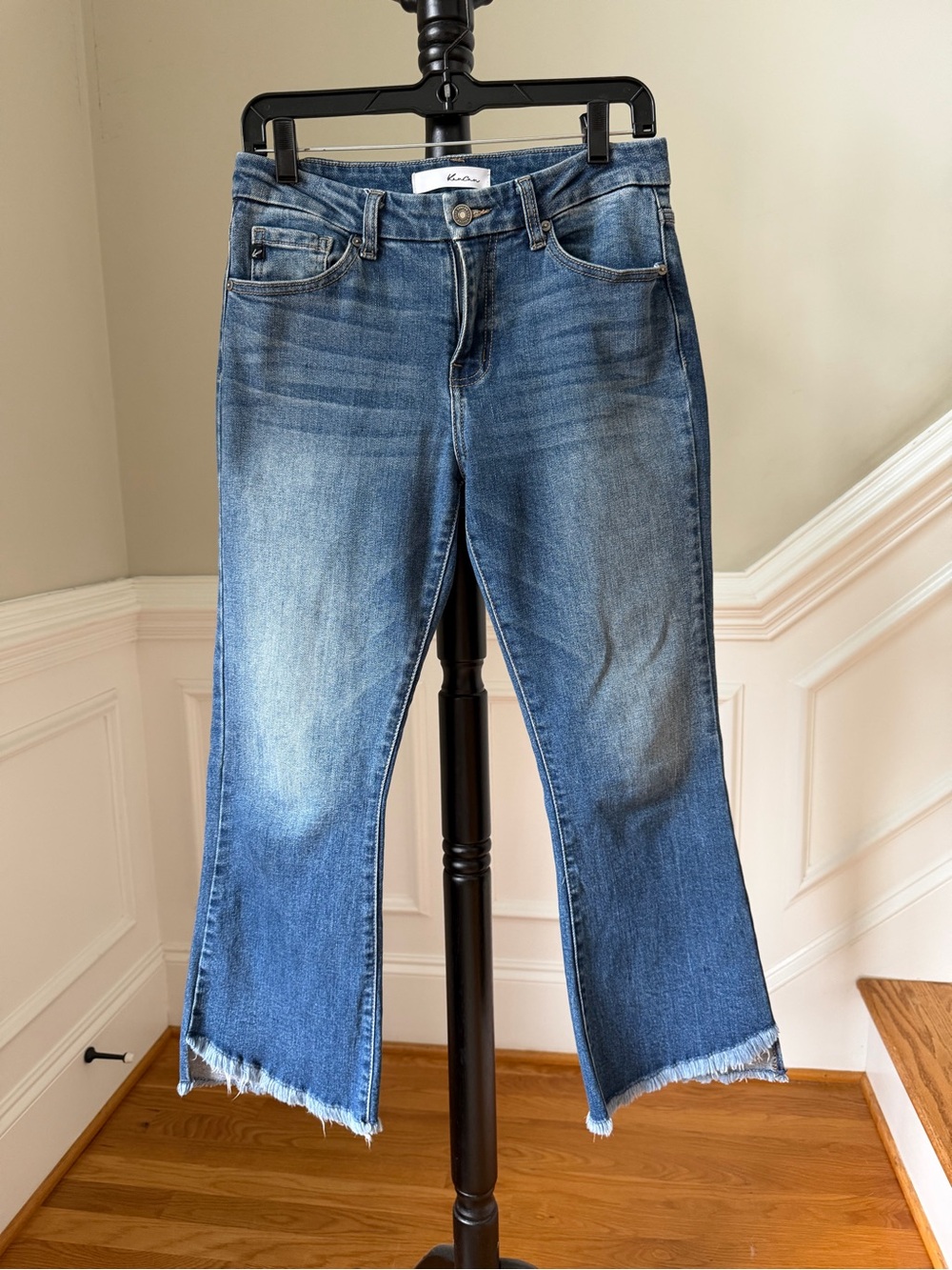 KanCan Blue Frayed Hem Wide Leg Jeans